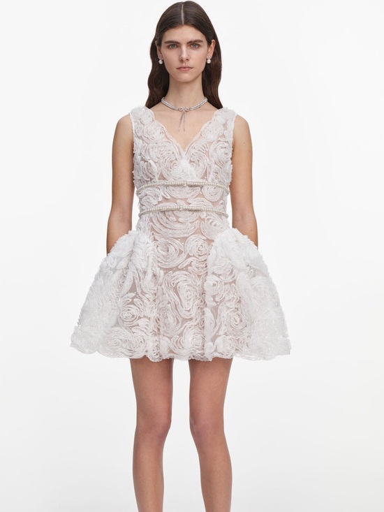 Self-Portrait Dresses & Skirts - NWOT Self-Portrait White Tulle Lace Mini Dress